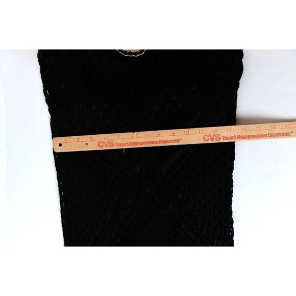 Karen Millen Women's L Black Embroidered Maxi Dress Summer with Fringe - Picture 13 of 13